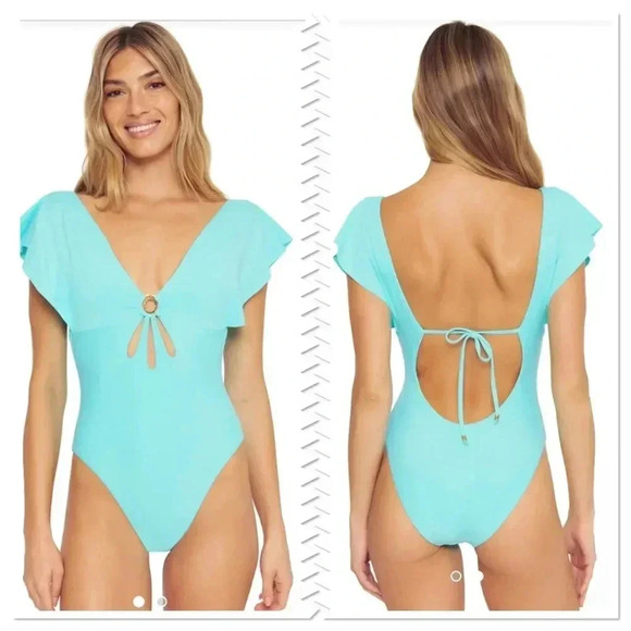Trina Turk Monaco Flutter One Piece Swimsuit Size 4 - Picture 1 of 11
